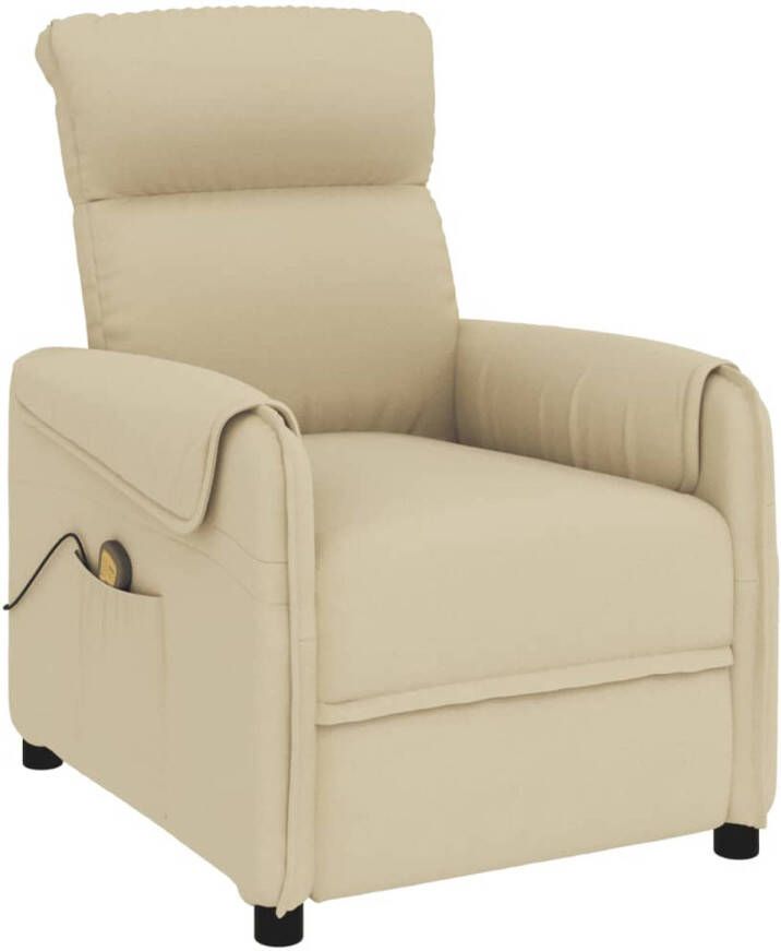 The Living Store Massagefauteuil Verstelbaar 71x95x95cm Crème 6-punts trillingsmassage