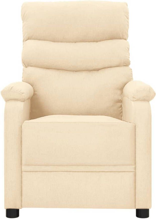 The Living Store Massagestoel stof crèmekleurig Massagestoel Elektrische Massagestoel Relaxfauteuil Loungestoel Comfortabele Stoel