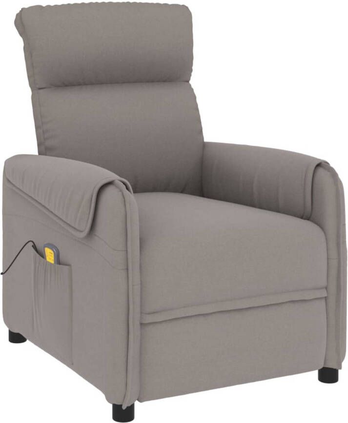 The Living Store Massagefauteuil Verstelbaar Massagefunctie Comfortabele zitervaring Stevig en stabiel Taupe