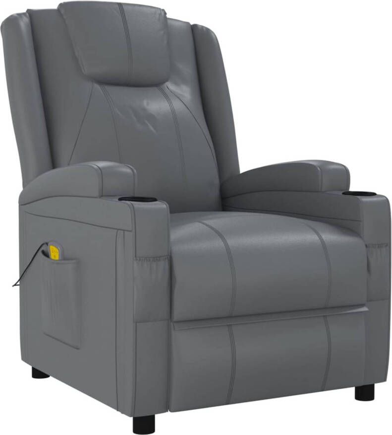 VidaXL Massagestoel kunstleer antracietkleurig Massagestoel Relaxfauteuil Ergonomische Stoel Lounge Stoel Lederlook