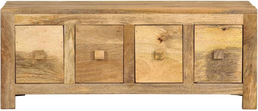 The Living Store Massief mangohouten salontafel 90 x 50 x 35 cm Met 4 lades