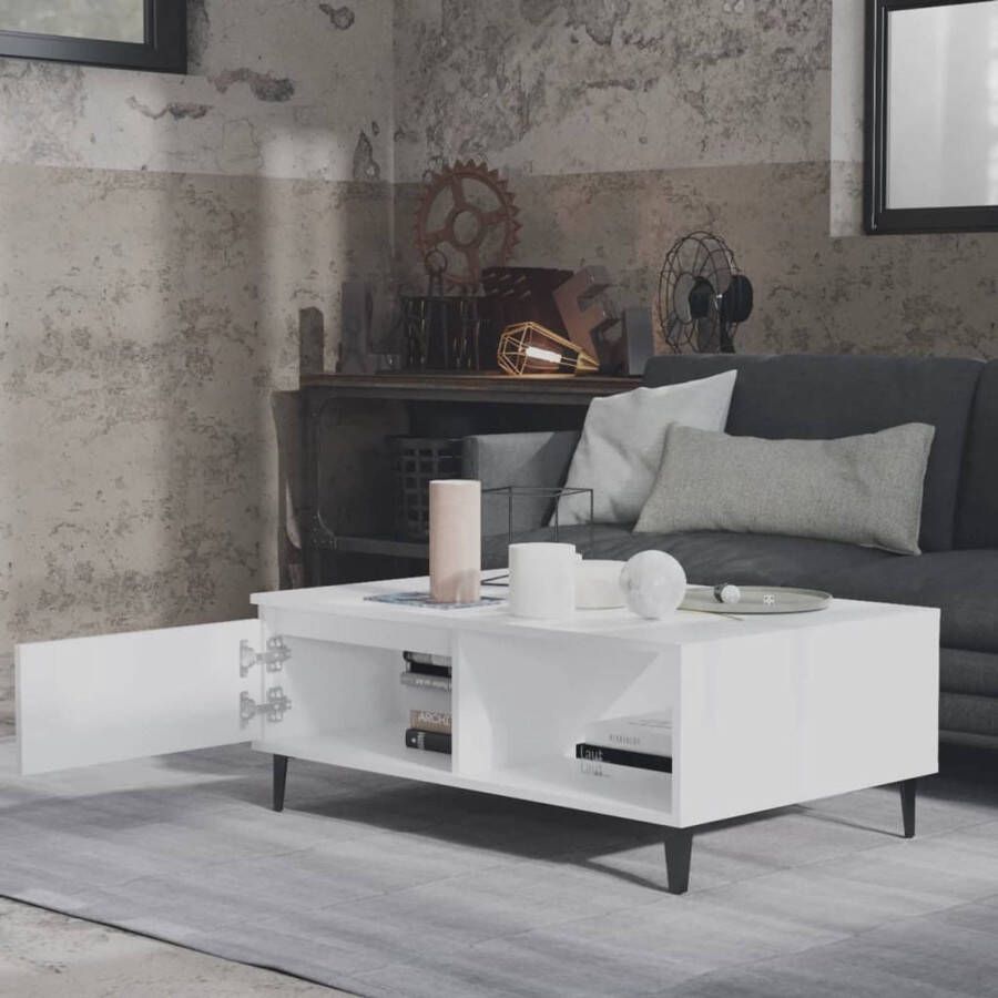 VidaXL The Living Store Middentafel Woonkamer 90 x 60 x 35 cm Spaanplaat en metaal