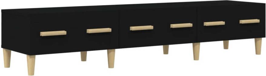 The Living Store Modern TV-meubel zwart 150 x 34.5 x 30 cm hoogwaardig hout - Foto 1