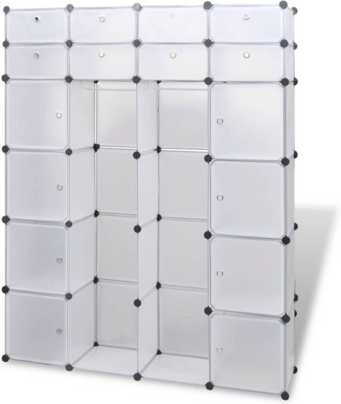 The Living Store Modulaire Kast Kunststof 37 x 146 x 180.5 cm Wit