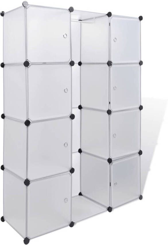 The Living Store Kast met 9 compartimenten modulair 37x115x150 cm wit Kast