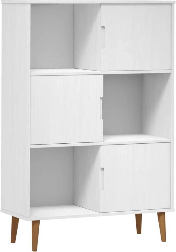 The Living Store MOLDE Boekenkast 90x35x133.5 cm Massief grenenhout UV-vernis
