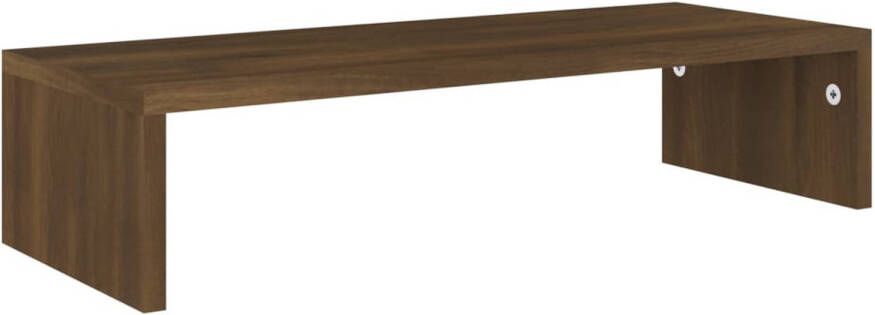 The Living Store Monitorstandaard 60x23-5x12 cm bewerkt hout bruineikenkleurig Kast