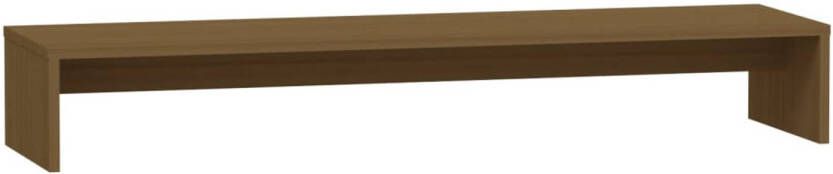 The Living Store Monitorstandaard Hout 100 x 27 x 15 cm Opbergfunctie Stressverminderend