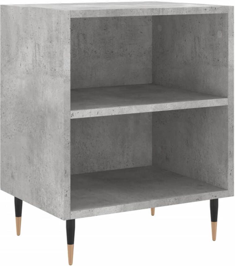 The Living Store Nachtkastje 40x30x50 cm bewerkt hout betongrijs Kast
