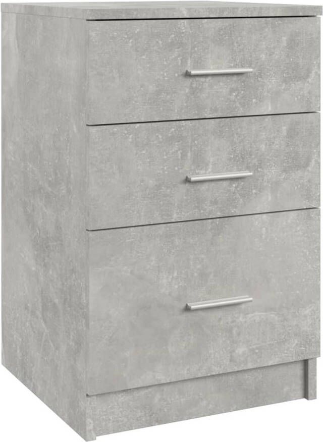 VidaXL The Living Store Nachtkastje Betongrijs 40 x 40 x 63 cm bewerkt hout