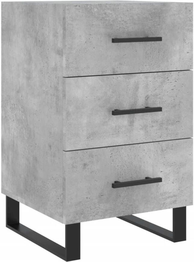 VidaXL The Living Store Nachtkastje Betongrijs 40 x 40 x 66 cm Duurzaam hout Veel opbergruimte