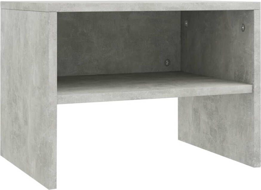 The Living Store Nachtkastje 40x30x30 cm bewerkt hout betongrijs Kast