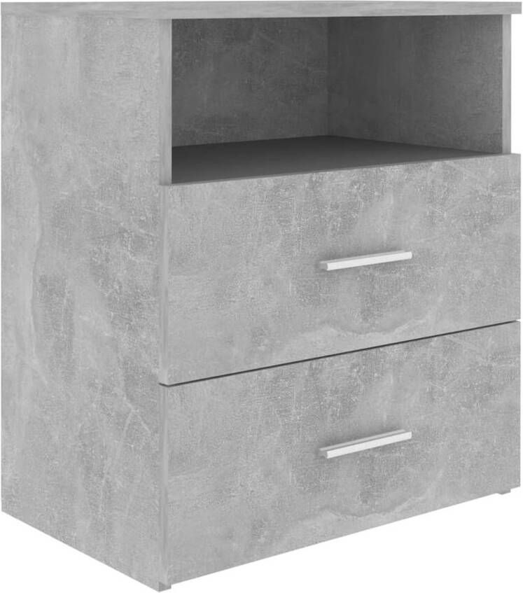 The Living Store Nachtkastje Betongrijs Modern Living Kast met 2 lades en schap Afmetingen- 50 x 32 x 60 cm Stabiel en stevig