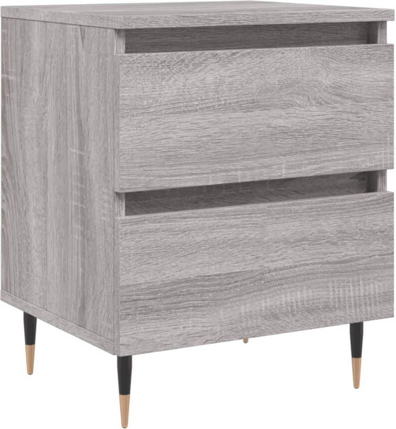 The Living Store Nachtkastje Elegant Meubelen Afmeting- 40 x 35 x 50 cm Ken- Grijs Sonoma Eiken