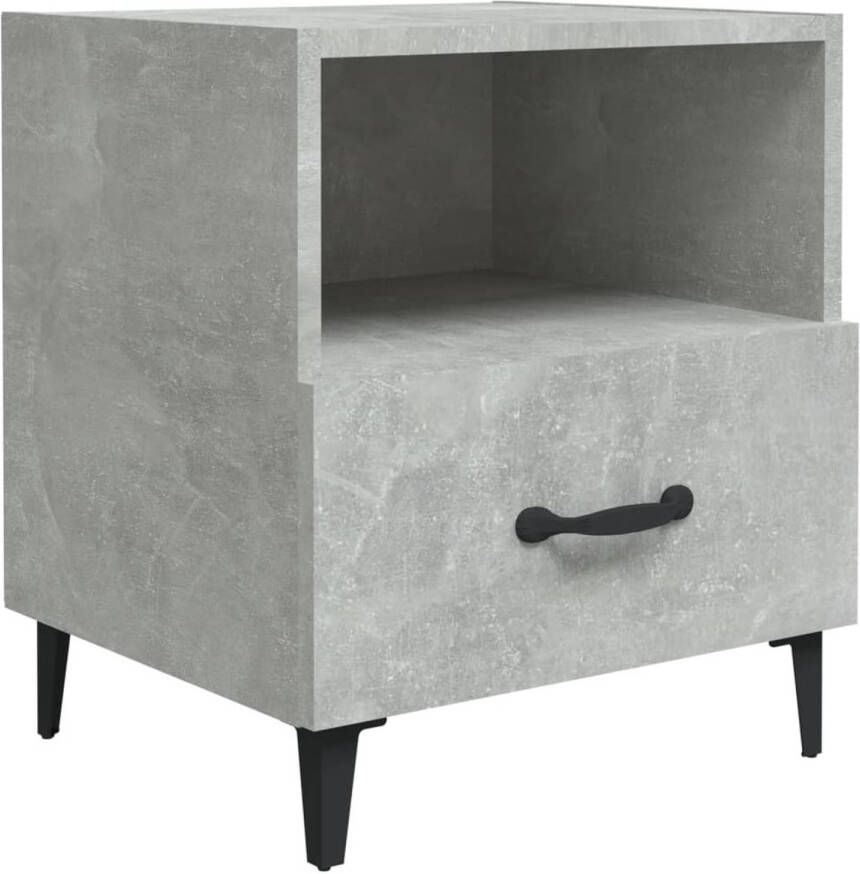 The Living Store Nachtkastje Elegant Nachtkastje 40 x 35 x 47.5 cm Betongrijs Nachtkastje Kast Meubilair Slaapkamermeubilair Houten Nachtkastje