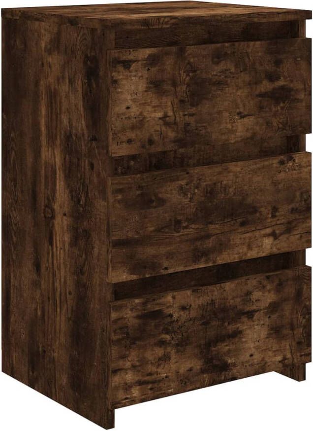 The Living Store Nachtkastje 40x35x62 5 cm bewerkt hout gerookt eikenkleurig Nachtkastje Kastje Slaapkamervloerisdecoratie Houten Nachtlamp Bureau Lamp