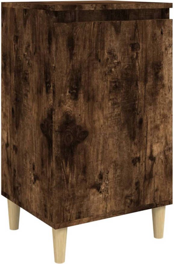 The Living Store Nachtkastje Gerookt Eiken 40 x 35 x 70 cm Voldoende opbergruimte Nachtkastje Kastje Salontafel Bijzettafel Kamermeubel