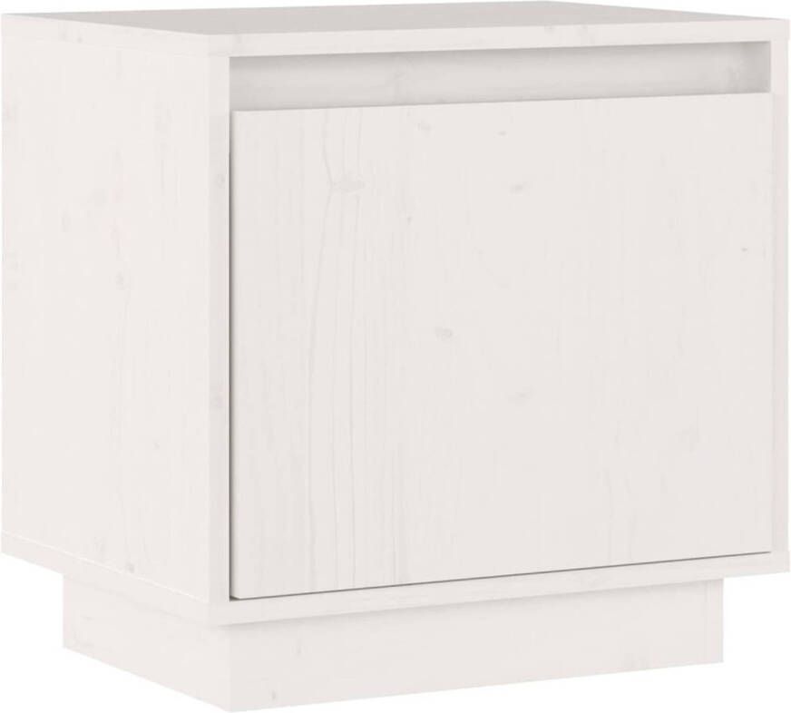 The Living Store Nachtkastje Grenenhout Wit 40x30x40 cm Opbergkastje Nachtkastje Bedkastje Bijzettafel Meubilair Grenenhout