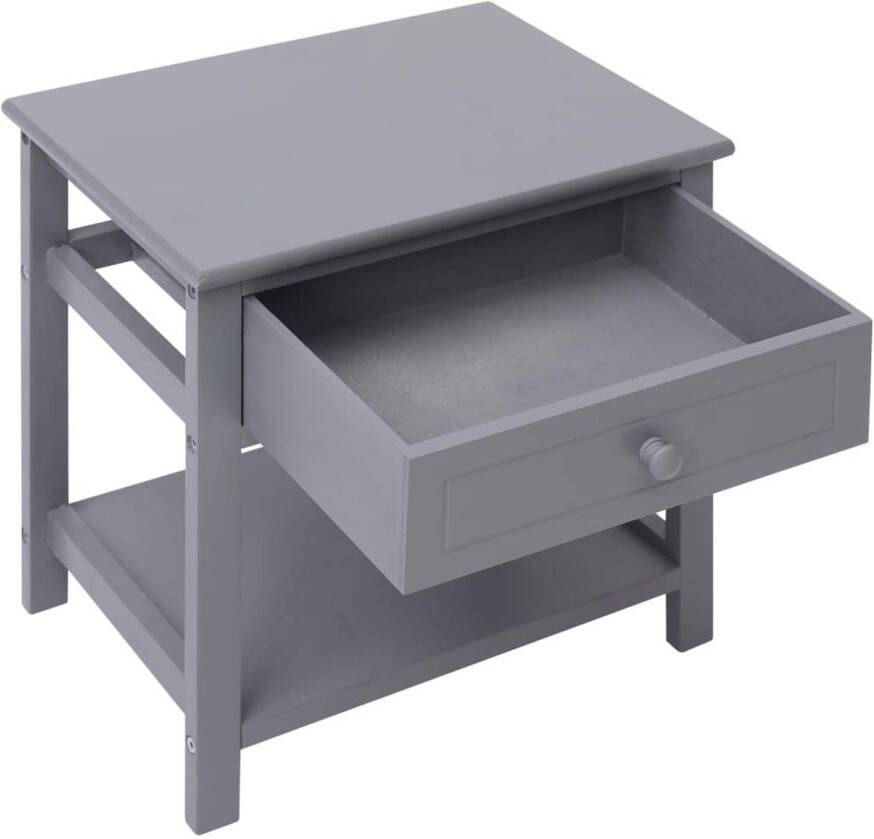 The Living Store Nachtkastje Grey 40 x 29 x 42 cm Smooth drawer Easy assembly - Foto 1