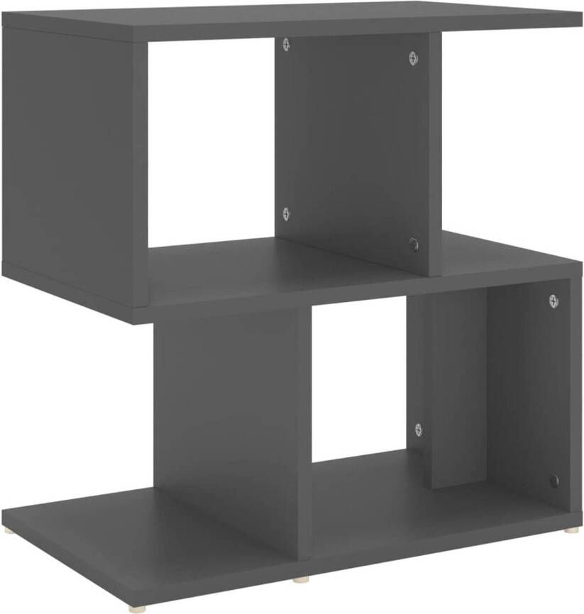 The Living Store Nachtkastje 50x30x51-5 cm spaanplaat grijs Kast