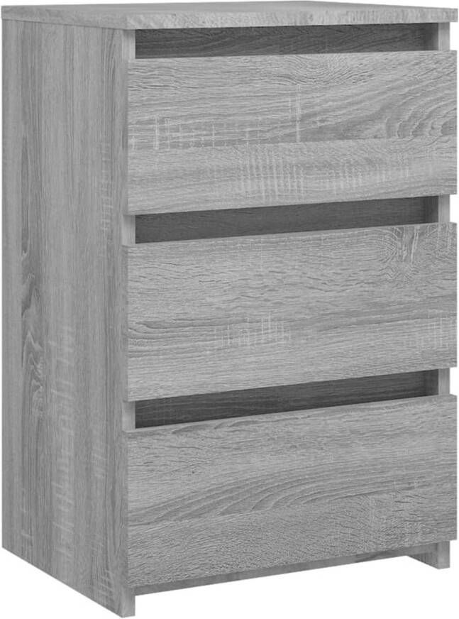 The Living Store Nachtkastje 40x35x62-5 cm bewerkt hout grijs sonoma eikenkleur Kast