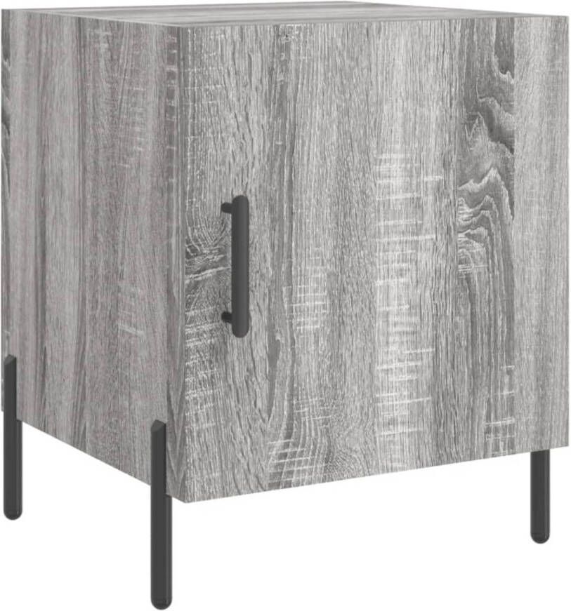 The Living Store Nachtkastje Grijs Sonoma Eiken 40 x 40 x 50 cm Duurzaam Hout Veel Opbergruimte Nachtkastje Bijzettafel Slaapkamermeubel Houten Meubel Grijze Meubels