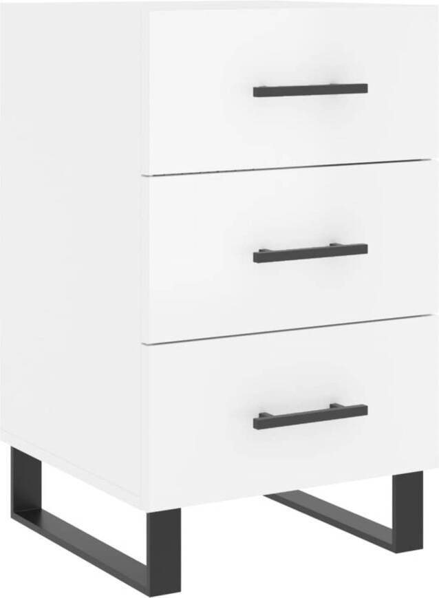 The Living Store Nachtkastje Hoge Kwaliteit 40 x 40 x 66 cm Hoogglans Wit