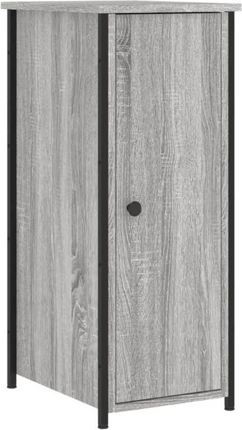 The Living Store Nachtkastje IndustriÃle Grijs Sonoma Eiken 32 x 42 x 80 cm Duurzaam en Stevig Nachtkastje Industrieel Design Kast Slaapkamermeubilair Grijze Kleur