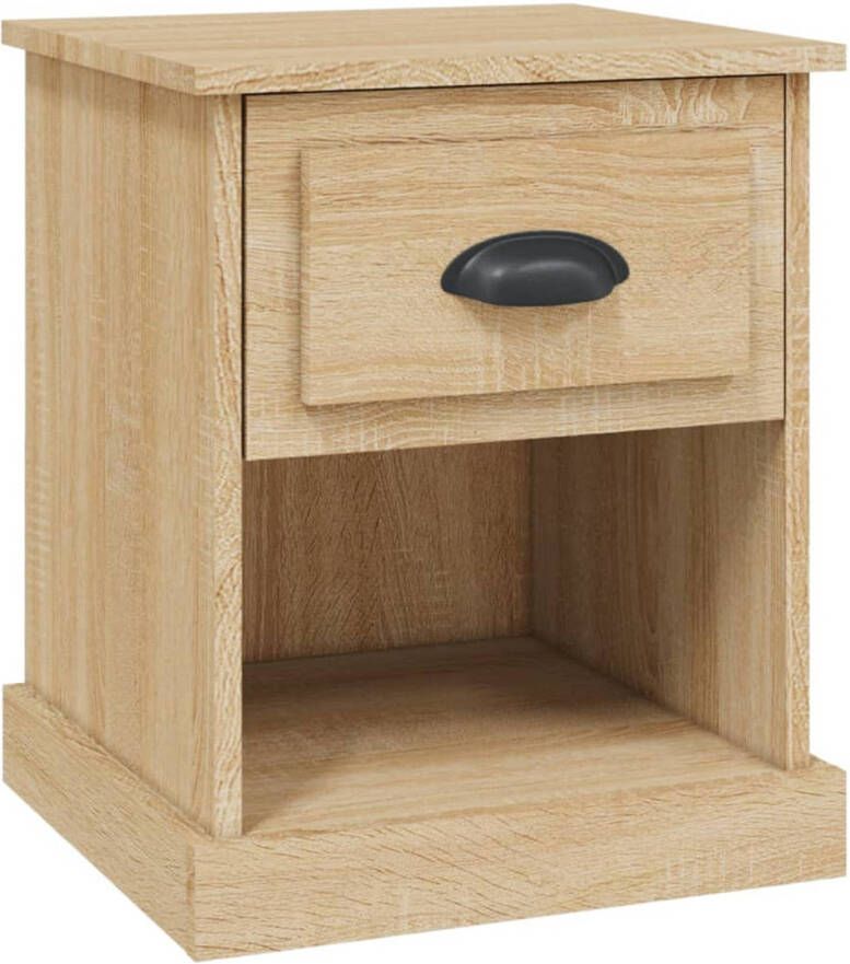 The Living Store Nachtkastje Sonoma Eiken 39 x 39 x 47.5 cm Duurzaam materiaal Nachtkastje Kastje Houten Kast Nachtlamptafel Slaapkamersdecoratie