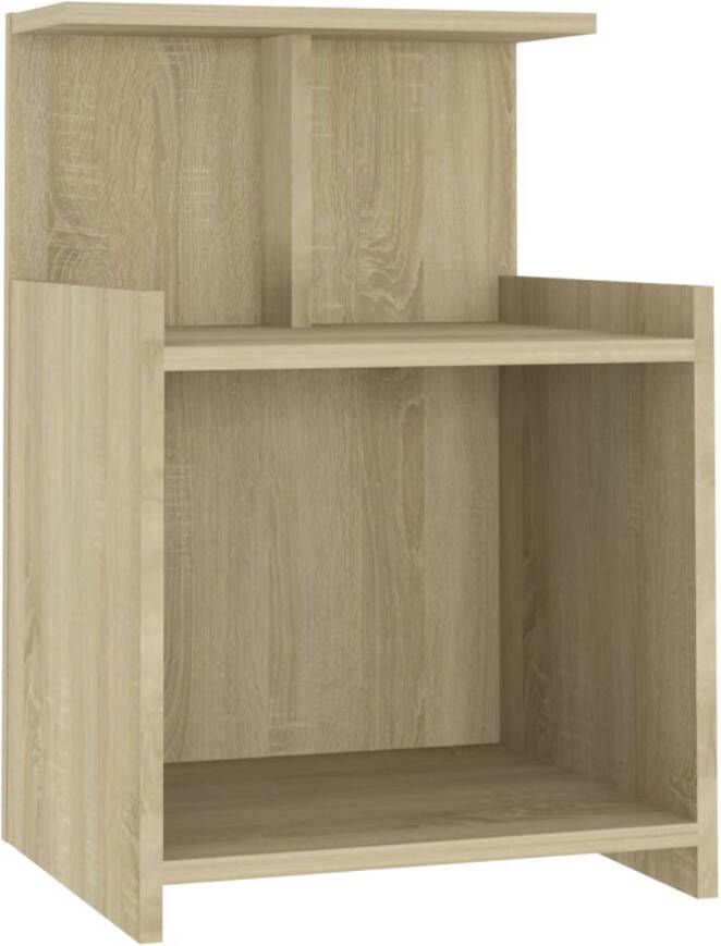 The Living Store Nachtkastje Sonoma Eiken 40 x 35 x 60 cm Met 3 schappen