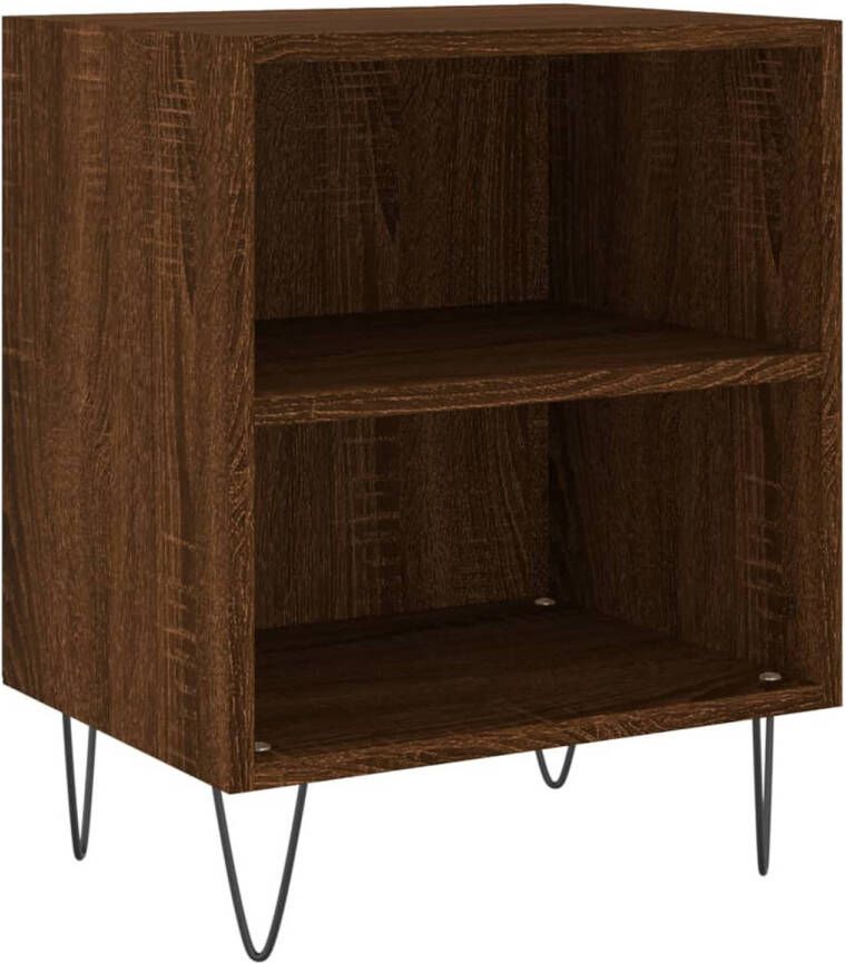 The Living Store Nachtkastje tijdloos meubel Afmeting- 40 x 30 x 50 cm Kleur- bruineiken Ken- duurzaam