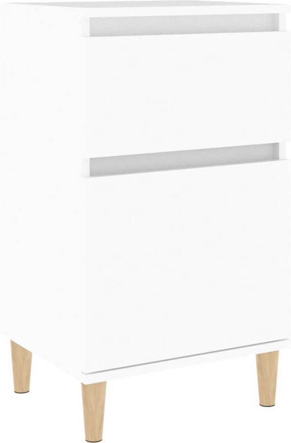 The Living Store Nachtkastje Wit 40 x 35 x 70 cm Duurzaam hout Opbergruimte Display functie