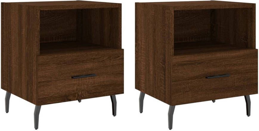 The Living Store Nachtkastjes Moderne charme meubels 40 x 35 x 47.5 cm Ken- Duurzaam en veel opbergruimte