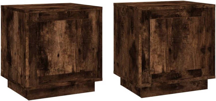 The Living Store Nachtkastjes Moderne Stijl 44x35x45cm Gerookt Eiken Duurzaam Hout Opbergruimte Flexibele Deur Multifunctioneel Ontwerp Nachtkastjes Meubilair Kamermeubel Houten Meubel Bruine Meubels