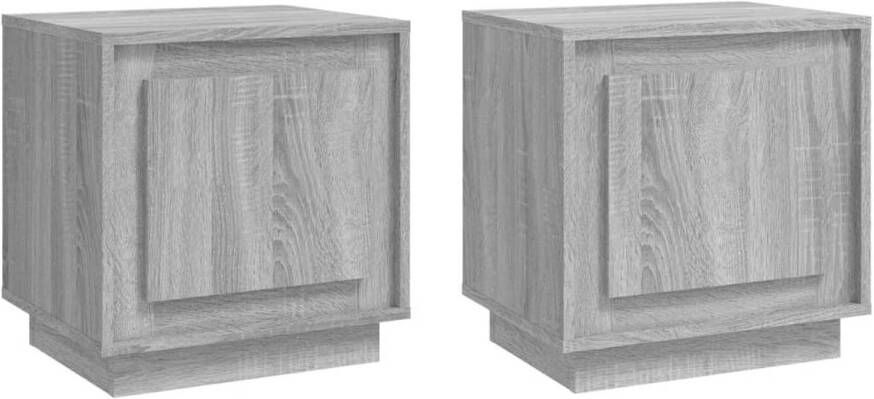 The Living Store Nachtkastjes Trendy Meubels Afmeting- 44 x 35 x 45 cm (B x D x H) Ken- Multifunctioneel Kleur- Grijs Sonoma Eiken Materiaal- Bewerkt hout