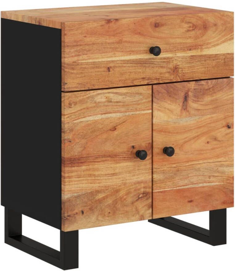 The Living Store Nightstand Industrial s Nightstands 50 x 33 x 60 cm Solid Acacia Wood Nachtkastje Industrieel Design Acacia Hout Industriele Stijl Salontafel