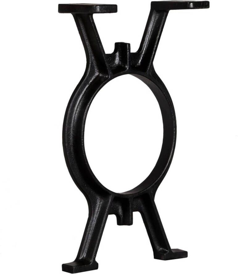 The Living Store Bankpoten 2 st O-frame gietijzer Bankpoten Gietijzeren Potten Vintage Bankpoten Industriële Bankpoten Zwarte Bankpoten