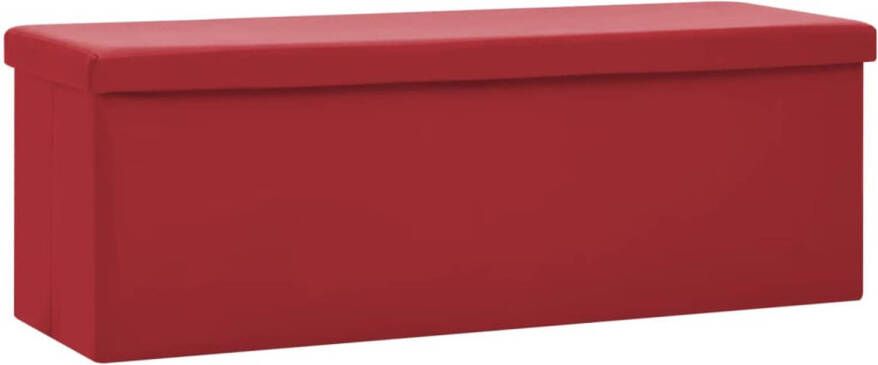 The Living Store Opbergbank inklapbaar PVC wijnrood Opbergbank Halbank Bankschikking Woonaccessoires Meubels