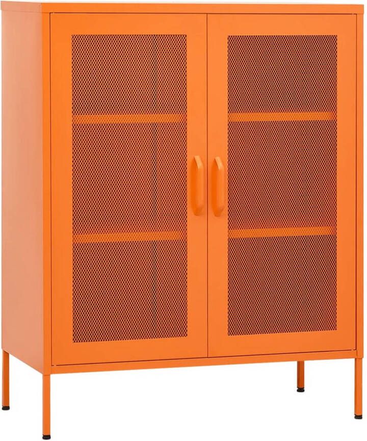 The Living Store Opbergkast Staal 80 x 35 x 101.5 cm Oranje