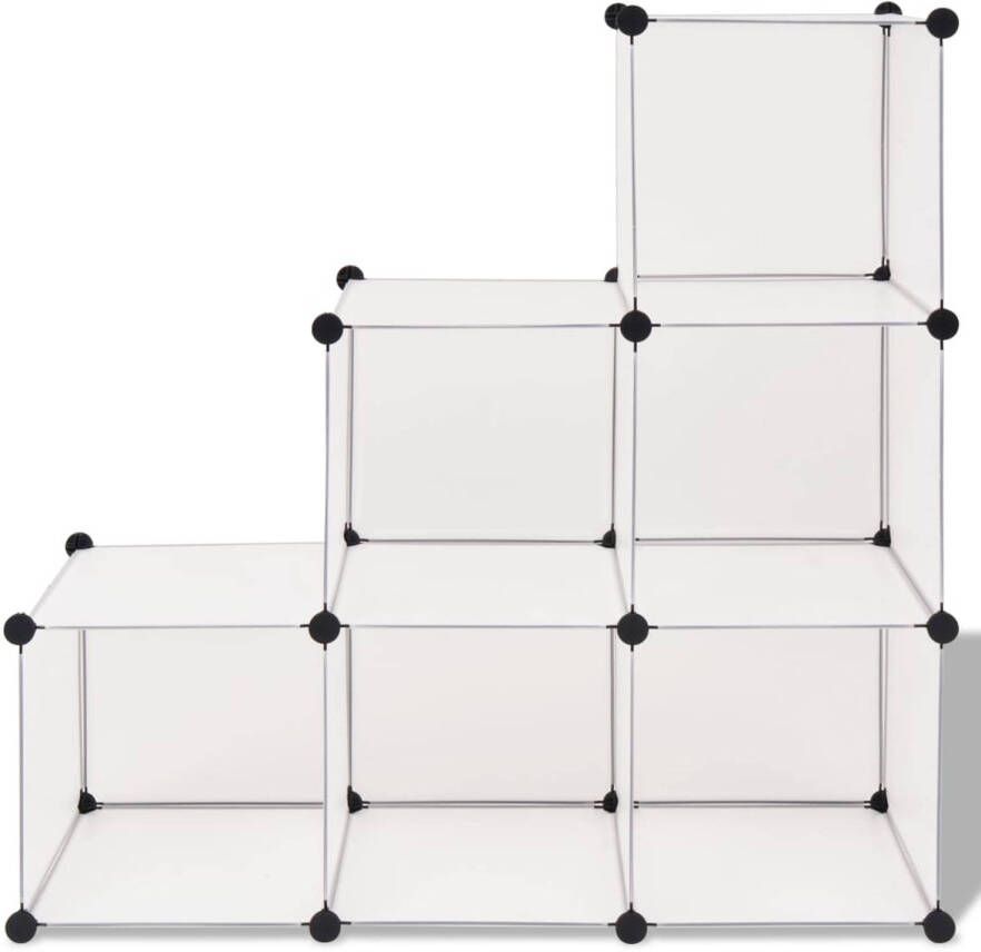 The Living Store Opbergmeubel Organizer 110 x 37 x 110 cm 6 vakken PP en staaldraad Opbergmeubel Organiser Schoenenrek Meubilair Opbergen