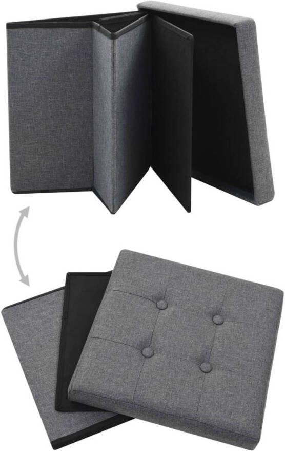 The Living Store Opslagkruk Donkere Stoelkruk Multifunctionele Kruk Klapstoel Zithoek