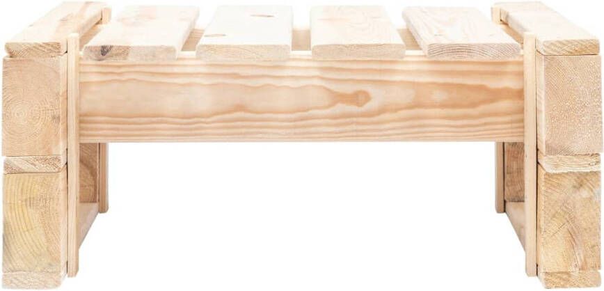 The Living Store Pallet Tuinpoef GeÃ¯mpregneerd Grenenhout 60 x 60 x 25 cm Natuurlijke houtkleur Tuinstoel Pallets Buitendecoratie Lounge Stoel Houten Bank