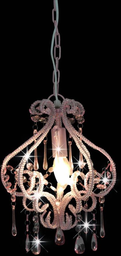 The Living Store Plafondlamp Kralen 24 x 32 cm Roze