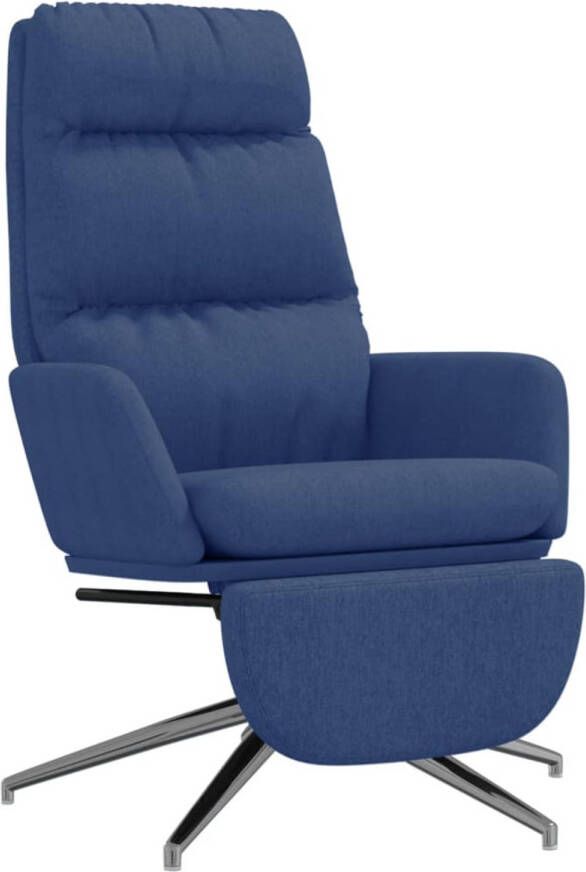 The Living Store Relaxstoel Comfortabele en stabiele stoel met voetensteun 70x77x98 cm Blauw