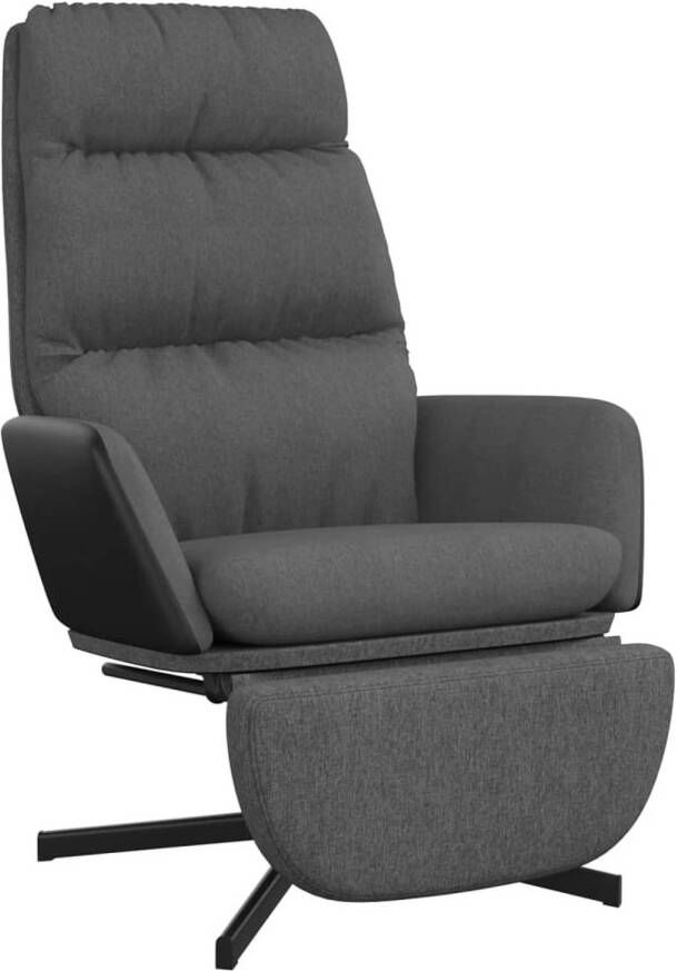 The Living Store Relaxstoel Comfortabele relaxstoel met voetensteun Donkergrijs 70 x 77 x 98 cm 360 graden draaibaar