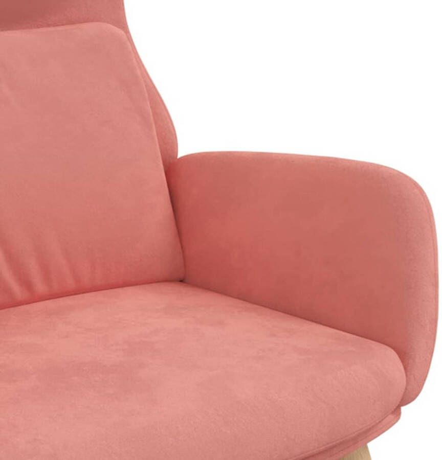 The Living Store Relaxstoel fluweel roze 70 x 77 x 98 cm dik gevoerd