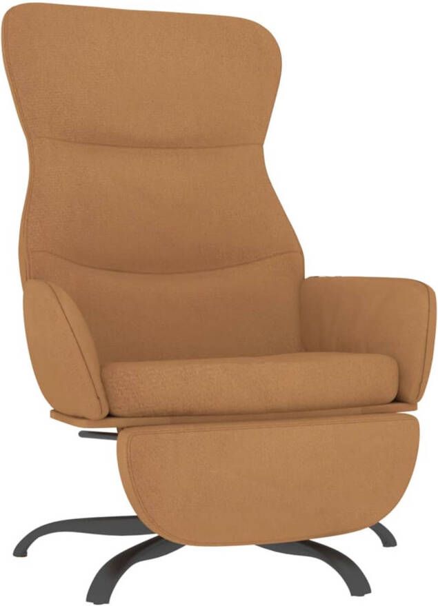 The Living Store Relaxstoel met voetensteun microvezelstof taupe Fauteuil