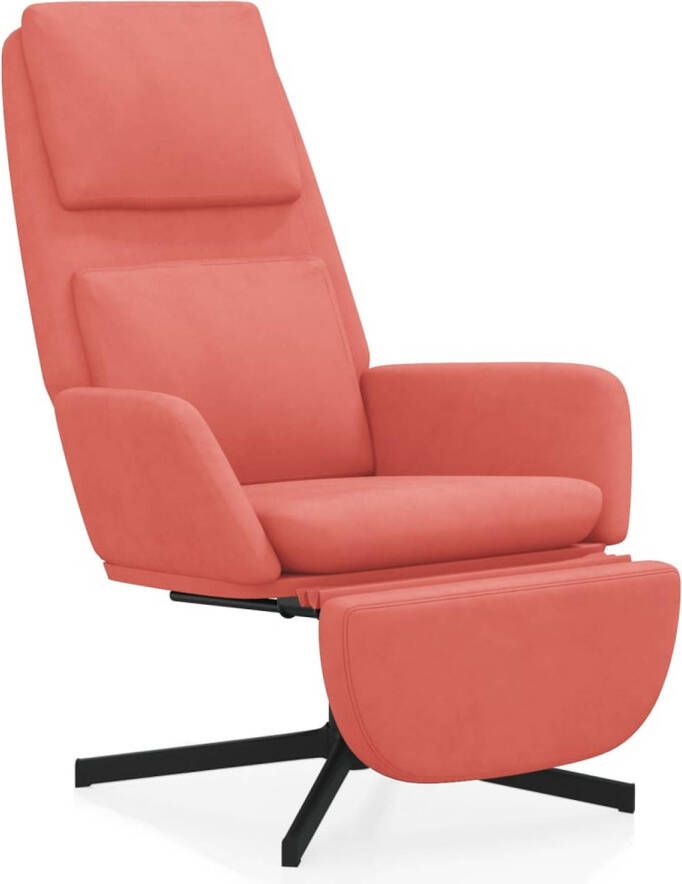 The Living Store Relaxstoel Velvet Roze 70x77x98 cm 360 graden draaibaar