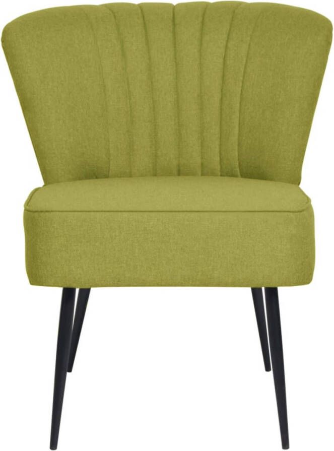 The Living Store Retro Cocktailstoel Groen 64x73x81 cm Dik gevuld met schuim Multiplex en grenenhout frame Retro Fauteuil Groene Lounge Stoel Vintage Stoel Eetkamerstoel Gezellige Stoel