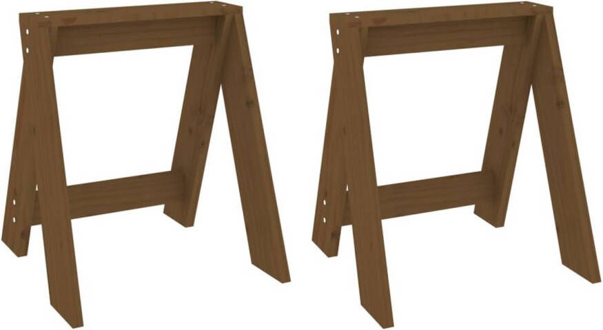 The Living Store Rustiek Grenenhouten Barkrukken 40 x 40 x 45 cm Honingbruin Set van 2 Rustieke Krukken Bar Stools Granenhout Meubels Bruine Krukken Vintage Krukken